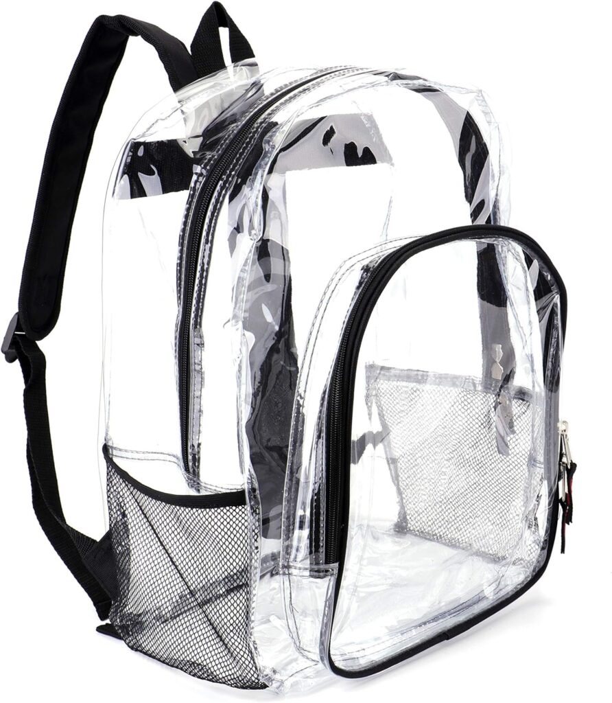JOMPARO Clear Backpack See Through Backpack Transparent Bookbag Heavy Duty Clear Backpacks for School,Work,Security,College