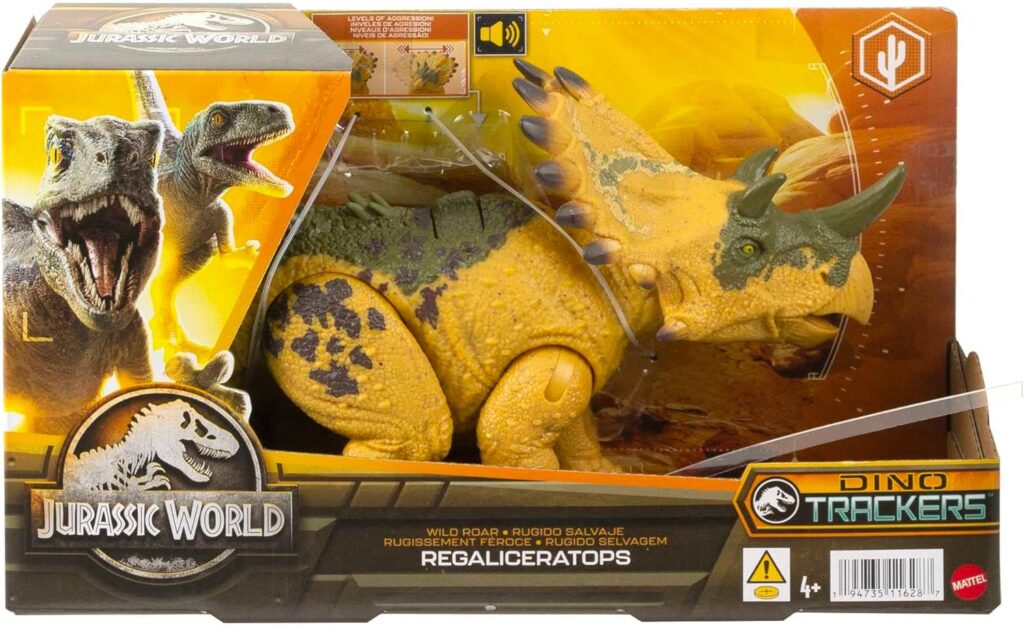 Jurassic World Dinosaur Toys with Roar Sound  Attack Action, Wild Roar Posable Figures, Physical  Connected Digital Play