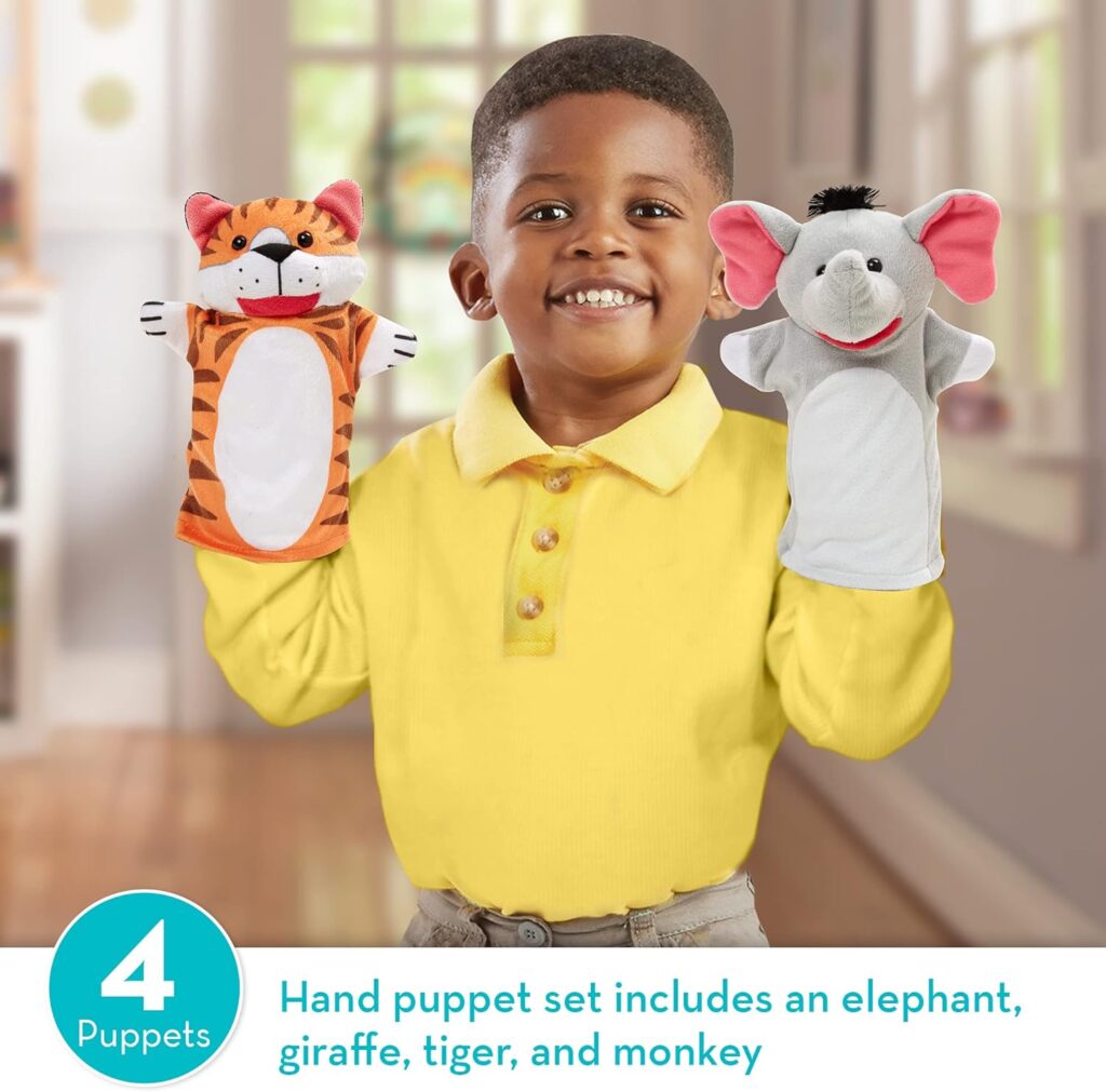 Melissa  Doug Zoo Friends Hand Puppets Puppets and Theaters Themed Puppet Sets 3+ Gift for Boy or Girl