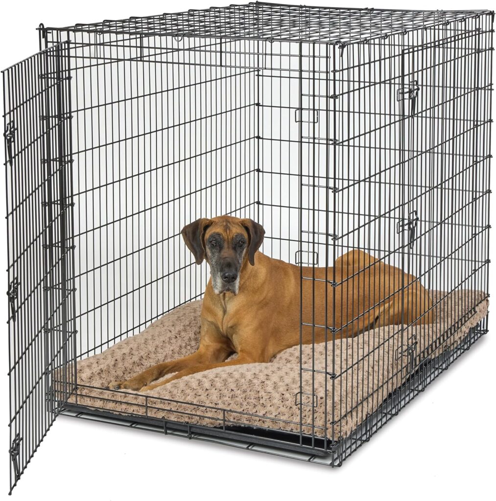 MidWest Homes for Pets Deluxe Dog Beds Super Plush Dog  Cat Beds Ideal for Dog Crates Machine Wash  Dryer Friendly, 1-Year Warranty, Gray, 24-Inch