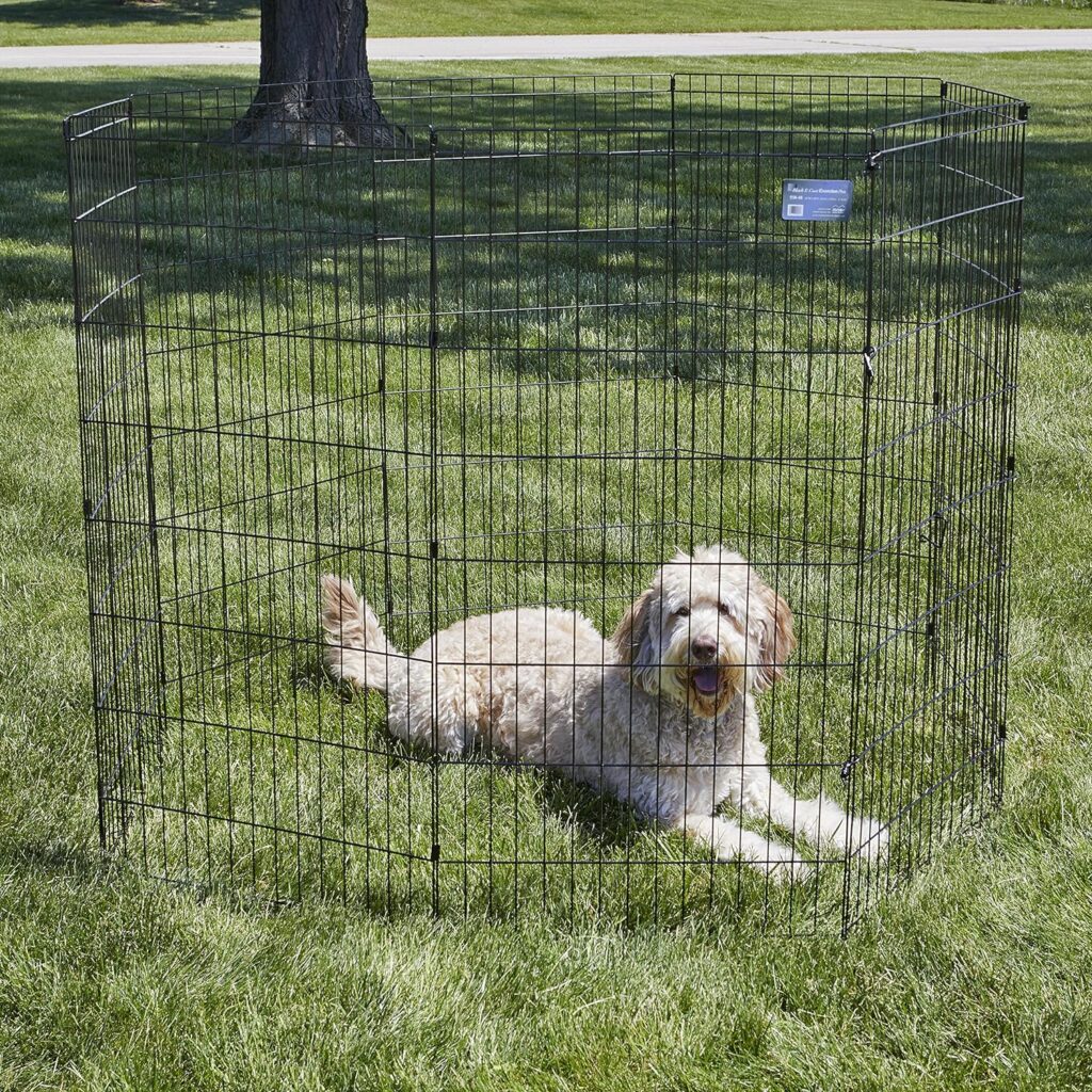 MidWest Homes For Pets Foldable Metal Dog Exercise Pen / Pet Playpen, 24W x 30H