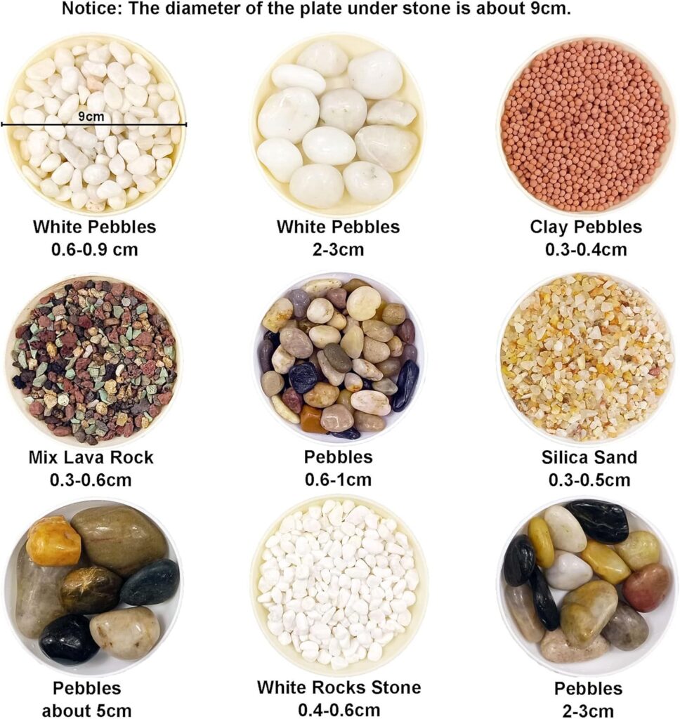 Miukada 5 Pounds River Rocks, Pebbles, Decorative Polished Gravel, Natural Polished Mixed Color Stones
