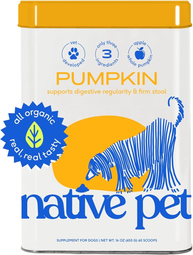 Native Pet Organic Pumpkin for Dogs (16 oz) - All-Natural, Organic Fiber for Dogs - Mix with Water to Create Delicious Pumpkin Puree - Prevent Waste with a Canned Pumpkin Alternative!