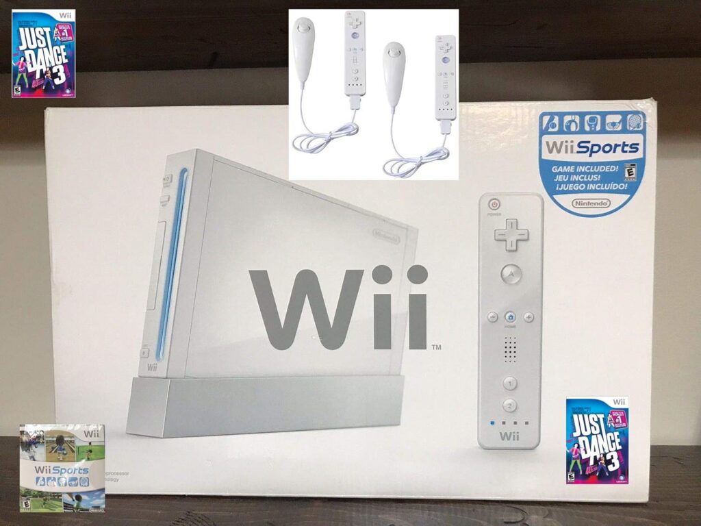 Nintendo Wii Console Bundle with Just Dance 3, Wii Sports  2 Controllers
