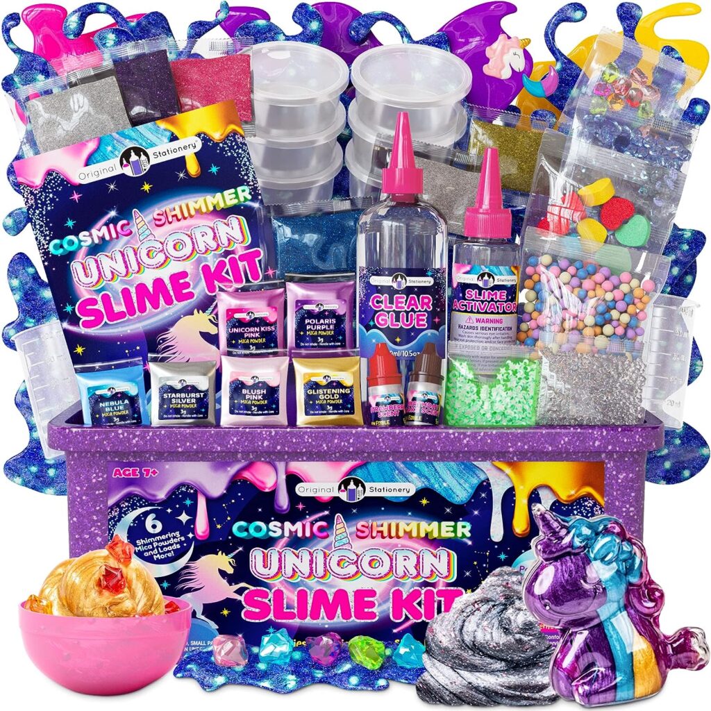 Original Stationery Cosmic Shimmer Unicorn Slime Kit, Unicorn Toys for Girls with Galaxy Slime Glitter  Unicorn Color Slime, Unicorns Gifts for Girls