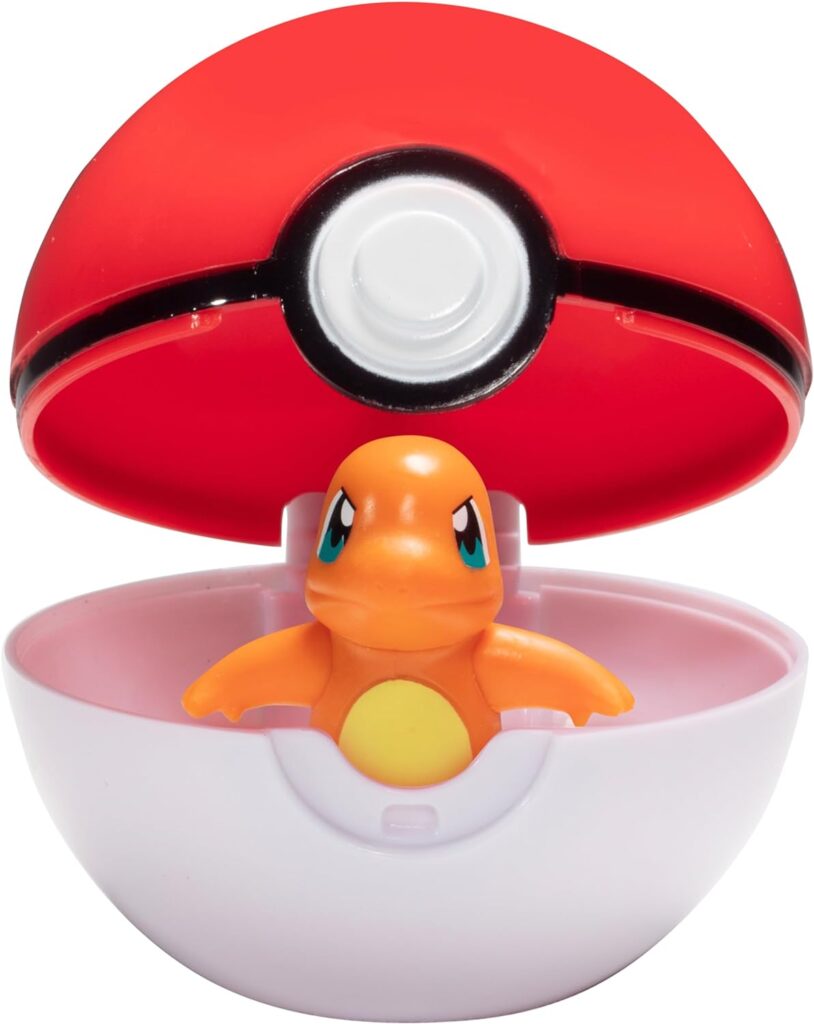 Pokémon Clip N Go Pokeball  Battle Figure Set, 3-Pack - Lets Go Starters Charmander, Bubasaur, Squirtle with Poke Balls - Officially Licensed - Gift for Kids
