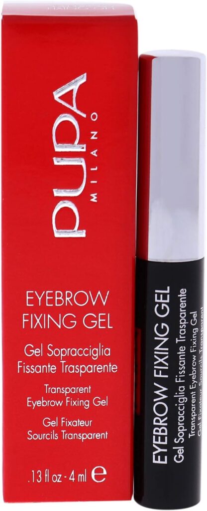 PUPA Milano Eyebrow Fixing Gel - Instant Brow Grooming, Shaping And Control - Achieve A Professional Salon Lamination Look - All Day Hold - Sculpt Your Arches With Precision - 100 Clear - 0.13 Oz