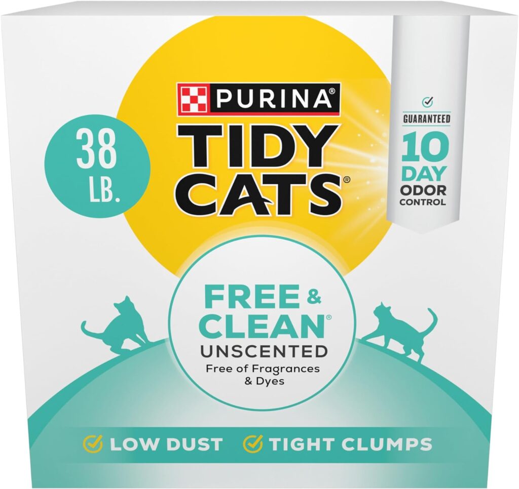 Purina Tidy Cats Clumping Cat Litter, Free  Clean Unscented Multi Cat Litter - 38 lb. Box