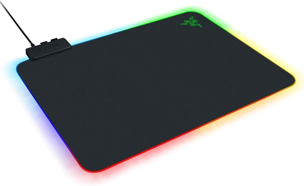 Razer Firefly Hard V2 RGB Gaming Mouse Pad: Customizable Chroma Lighting, Built-in Cable Management, Balanced Control  Speed, Non-Slip Rubber Base