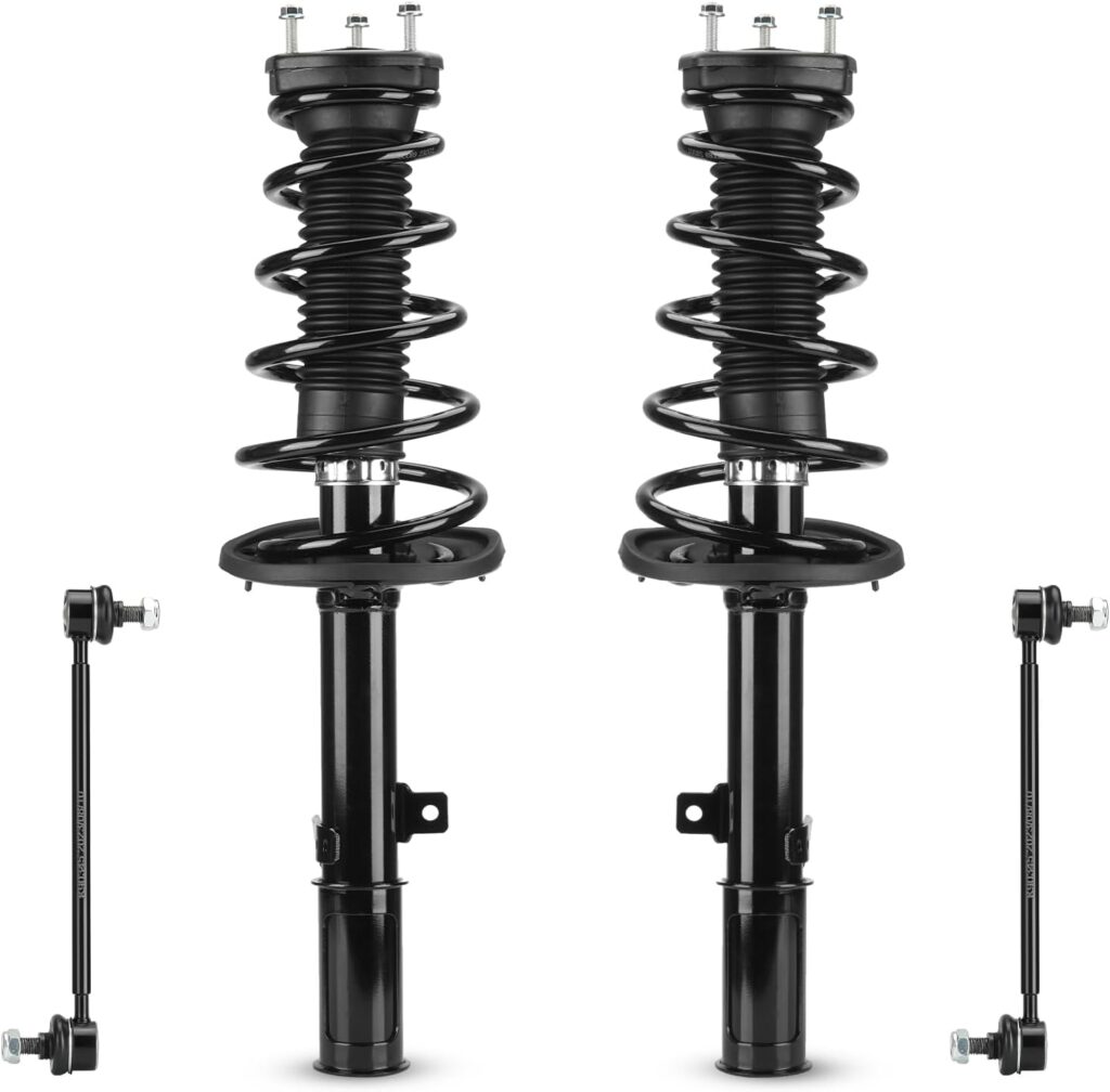 Rear Struts w/Coil Spring Assembly + Sway Bar Links for 2004-2006 Lexus ES330, Toyota Camry, Toyota Solara 172207 172208 K90345 (4pc)