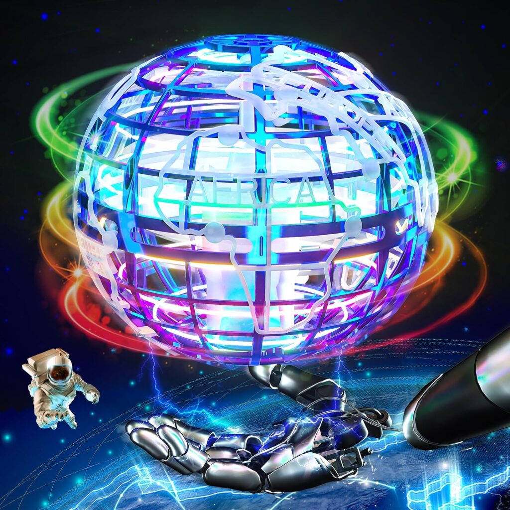 RIEYON Flying orb Ball 2023 Newest Upgrade Hover Boomerang Ball 6 Lighting Effects Cool Toys for Kids Teen Adults Indoor Outdoor Flying Ball Toy