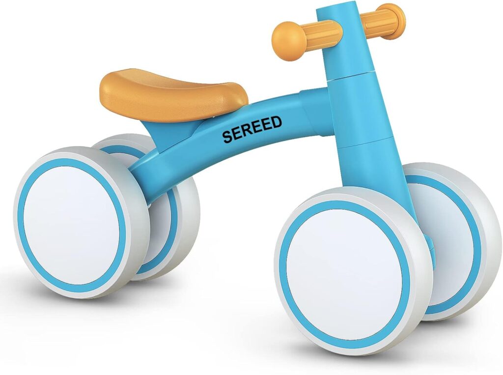 SEREED Baby Balance Bike for 1 Year Old Boys Girls 12-24 Month Toddler Balance Bike, 4 Wheels Toddler First Bike, First Birthday Gifts