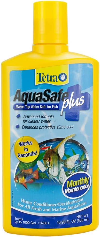 Tetra AquaSafe Plus 16.9 Ounces, aquarium Water Conditioner And Dechlorinator (16213)