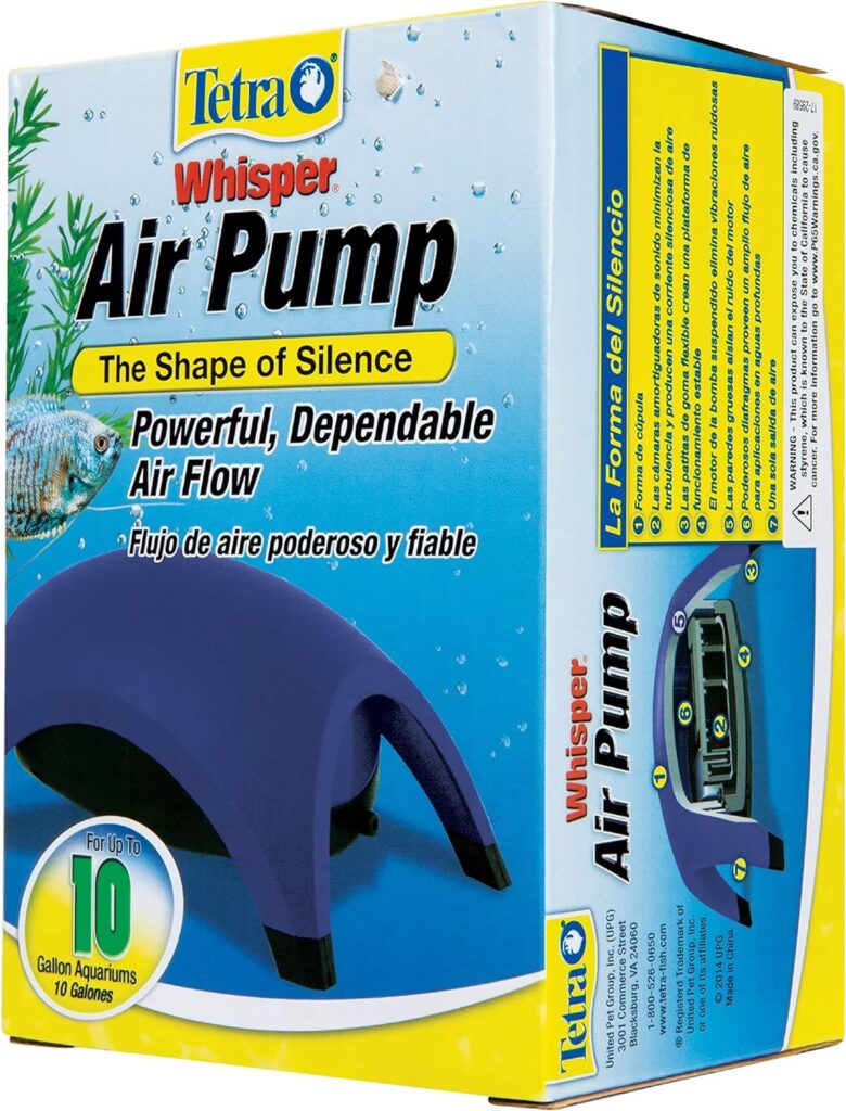 Tetra Whisper Corded Electric Easy to Use Air Pump for Aquariums (Non-UL),Blue
