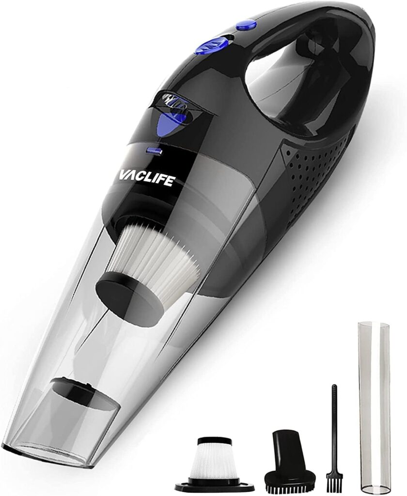 VacLife Handheld Vacuum, Car Hand Vacuum Cleaner Cordless, Mini Portable Rechargeable Vacuum Cleaner with 2 Filters, Blue (VL189)