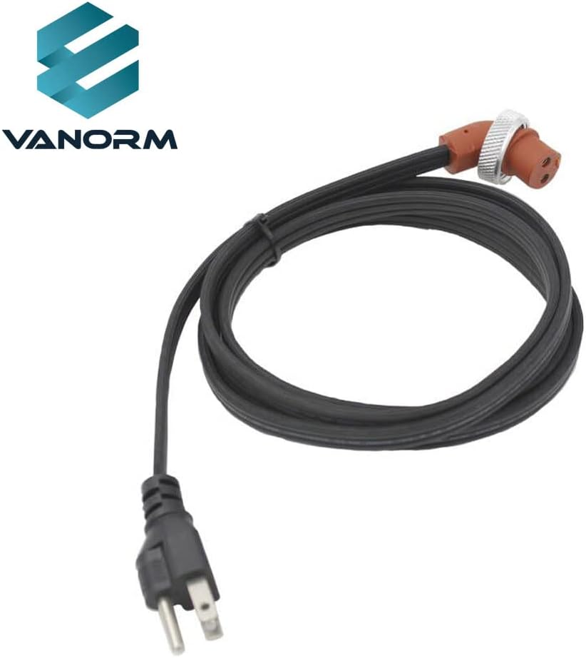 VANORM 3600008 Replacement Cordset Cord for Heavy Duty Immersion Heaters and Engine Block Heaters 6-feet 120 Volts, Compatible with Dodge Ram Cummins Diesel and Ford F250 350 - Block Heater Cord