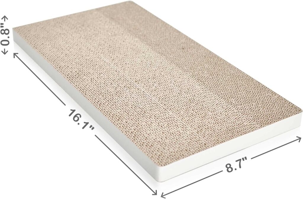 Way Basics Eco Friendly Simple Cat Scratcher, Scratching Pad with Organic Catnip (Uniquely Crafted from Sustainable Non Toxic zBoard Paperboard), Espresso