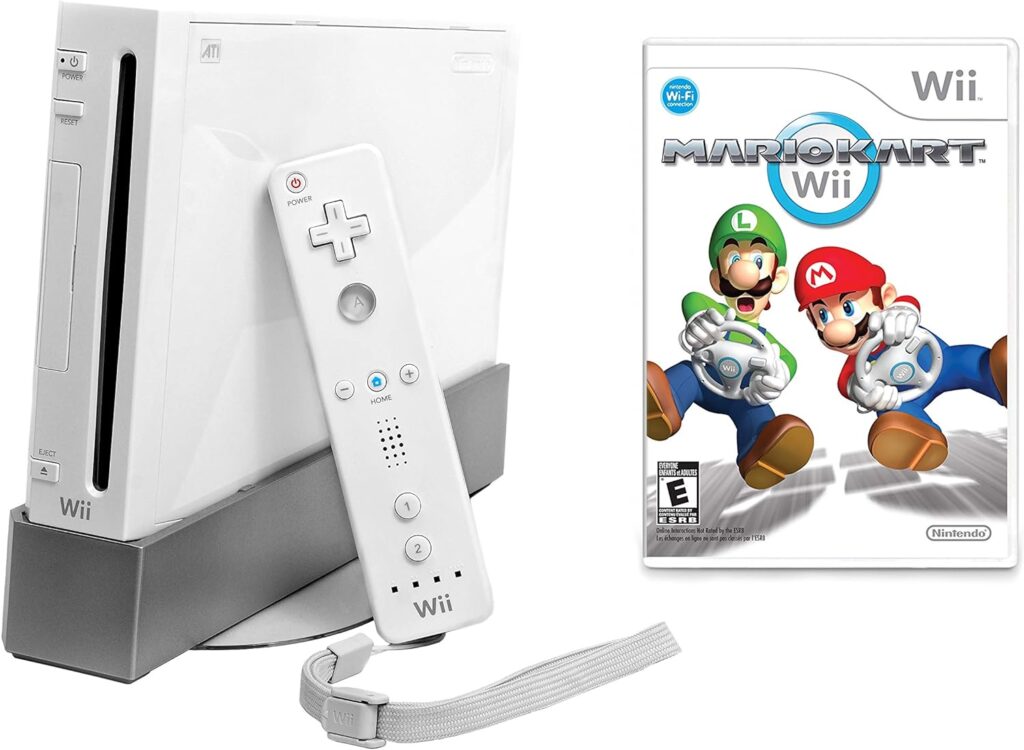 Wii Console with Mario Kart Wii Bundle - White (Renewed)