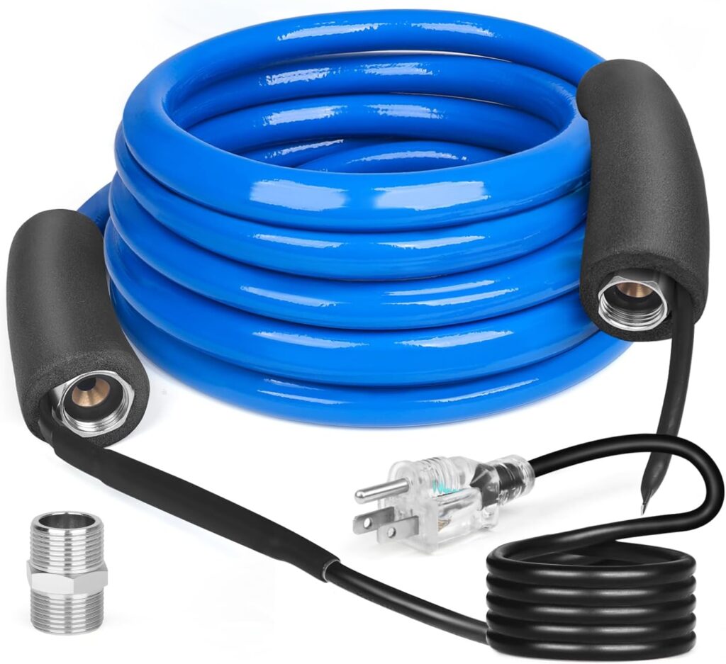 Wufoty 15FT Heated Water Hose for RV,Heated Drinking Water Hose with Thermostat,Lead and BPA Free,1/2Inner Diameter,Temperatures Down to -40°F Self-Regulating,Blue Appearance(15FT) : Automotive