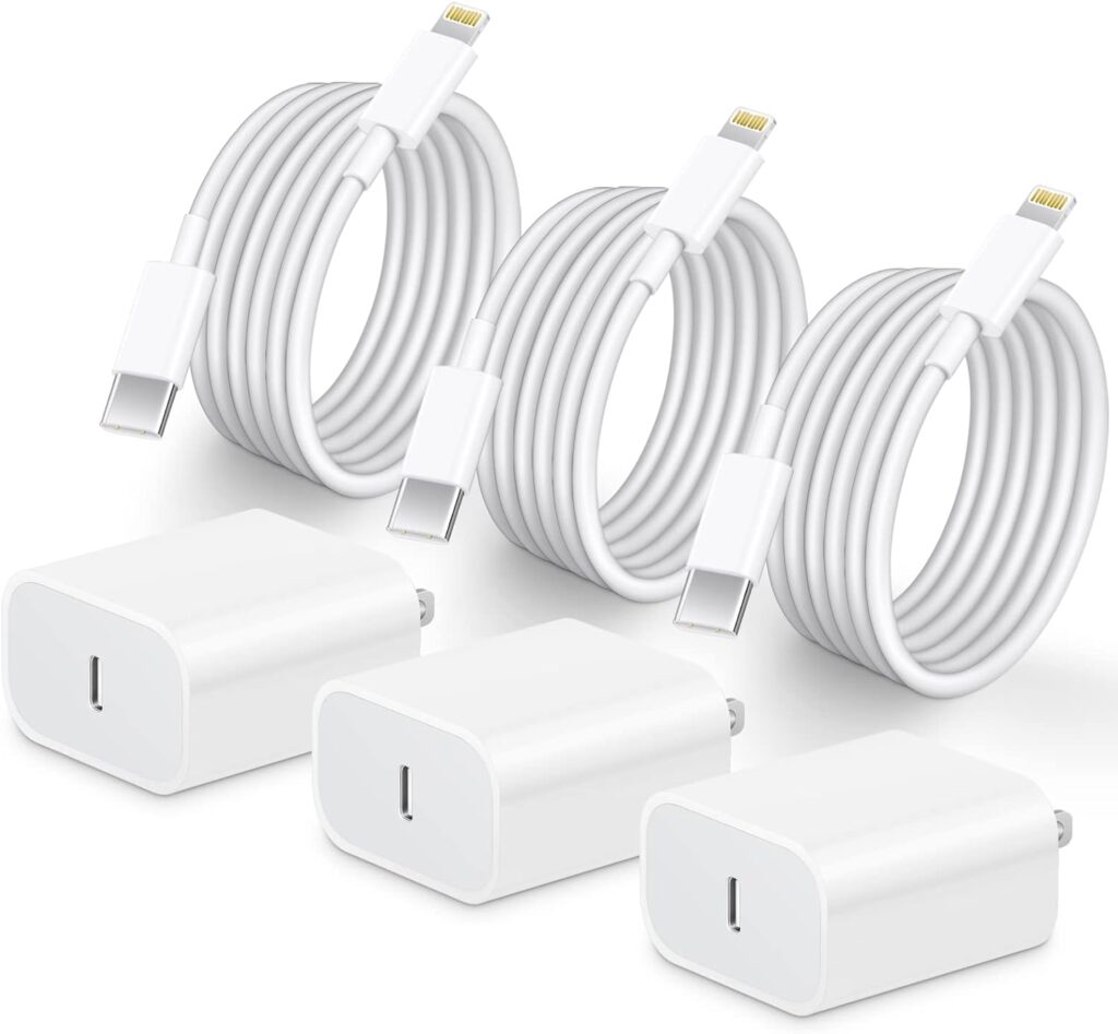 iPhone Charger, 3-Pack [MFi Certified] 20W PD USB C Fast Wall Charger with 6ft Charging Cord for iPhone 14/14 Pro/13/13 Pro/12/12 Pro/11/Xs/XR/SE 2020/ iPad, and More