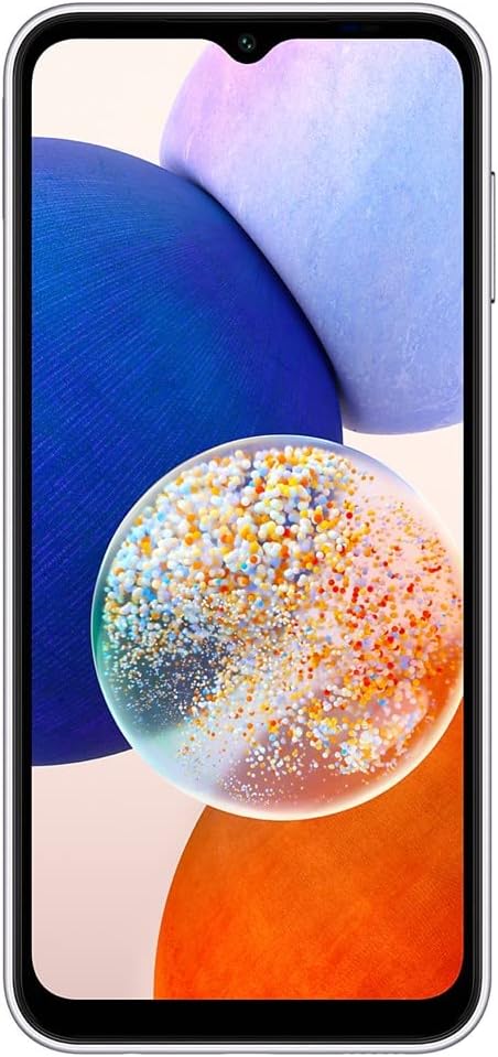 SAMSUNG Galaxy A14 5G + 4G LTE (128GB + 4GB) Unlocked Worldwide (Only T-Mobile/Mint/Tello USA Market) 1 Year Warranty Latin America 6.6 50MP Triple Camera + (15W Wall Charger) (Silver)